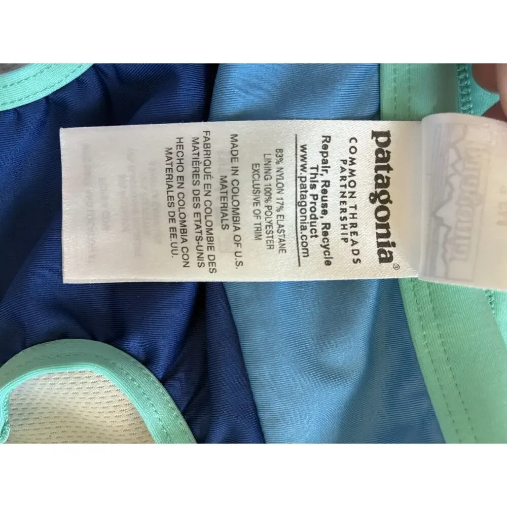 NEW Patagonia Baby Swim Briefs Bottom Diaper Cover 3-6 M Colorblock Blue Teal